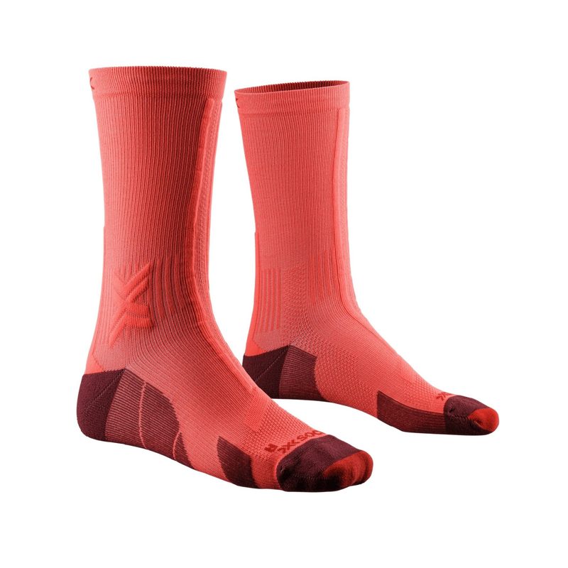 Термоноски X-Socks Trail Run Discover Crew, цвет: Fluo Red/Namib Red