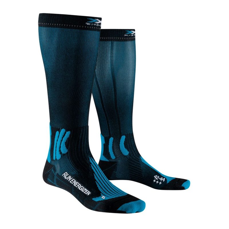 Термоноски X-Socks Run Energizer 4.0, цвет: Opal Black/Twyce Blue