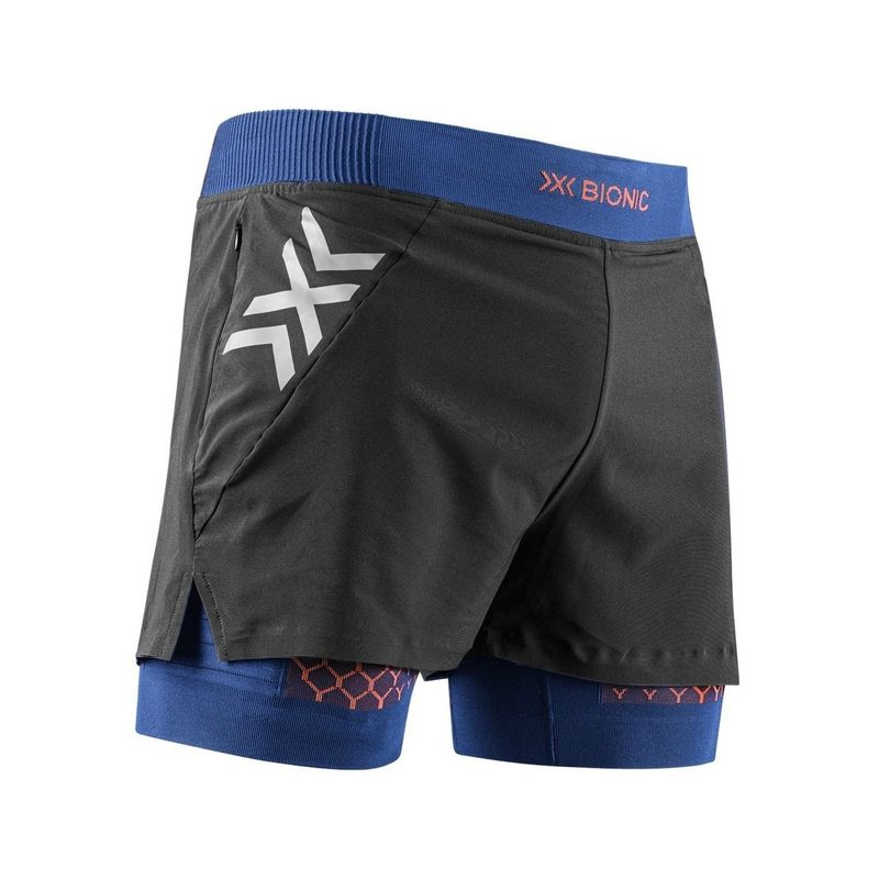 Термошорты X-Bionic Twyce Race 2In1 Shorts, цвет: Blueprint/Orange