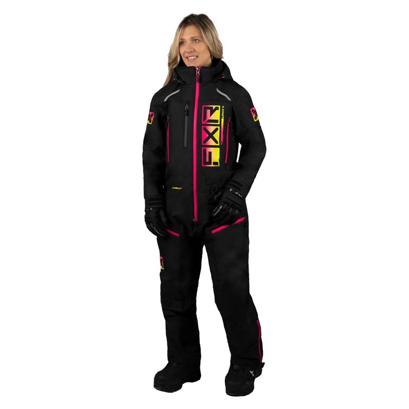 Комбинезон женский утепленный FXR Recruit F.A.S.T., цвет: Black/Raspberry/Hi-Vis Fade