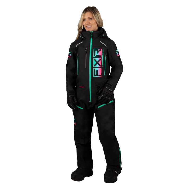 Комбинезон женский утепленный FXR Recruit F.A.S.T., цвет: Black/Mint-E Pink Fade