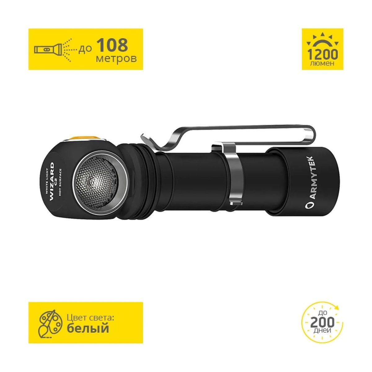 Мультифонарь светодиодный Armytek Wizard C2 v4 Magnet — фото 2