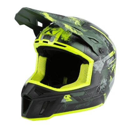Шлем KLIM F3 Carbon, цвет: Unruly/Kombu/Green/Hi-Vis