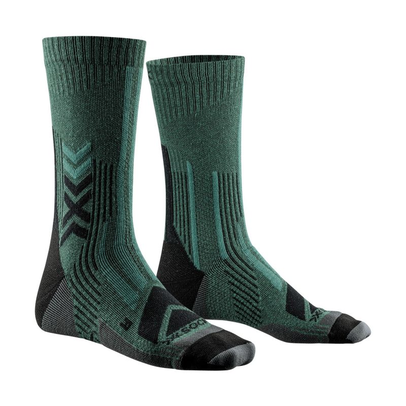 Термоноски X-Socks Hike Perform Merino Crew, цвет: Dark Sage/Black