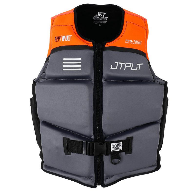 Жилет спасательный JetPilot RX Vault Protech F/E Eco L50, цвет: Charcoal/Orange
