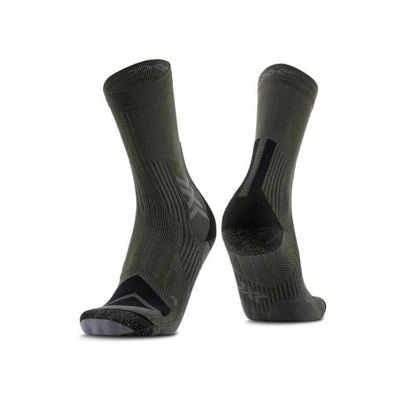 Термоноски X-Socks Hike Expert Silver Crew, цвет: Dark Sage/Black