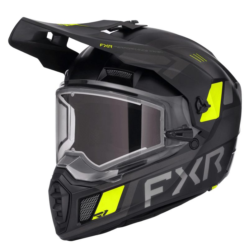 Шлем с подогревом FXR Clutch X, цвет: Black/Hi-Vis