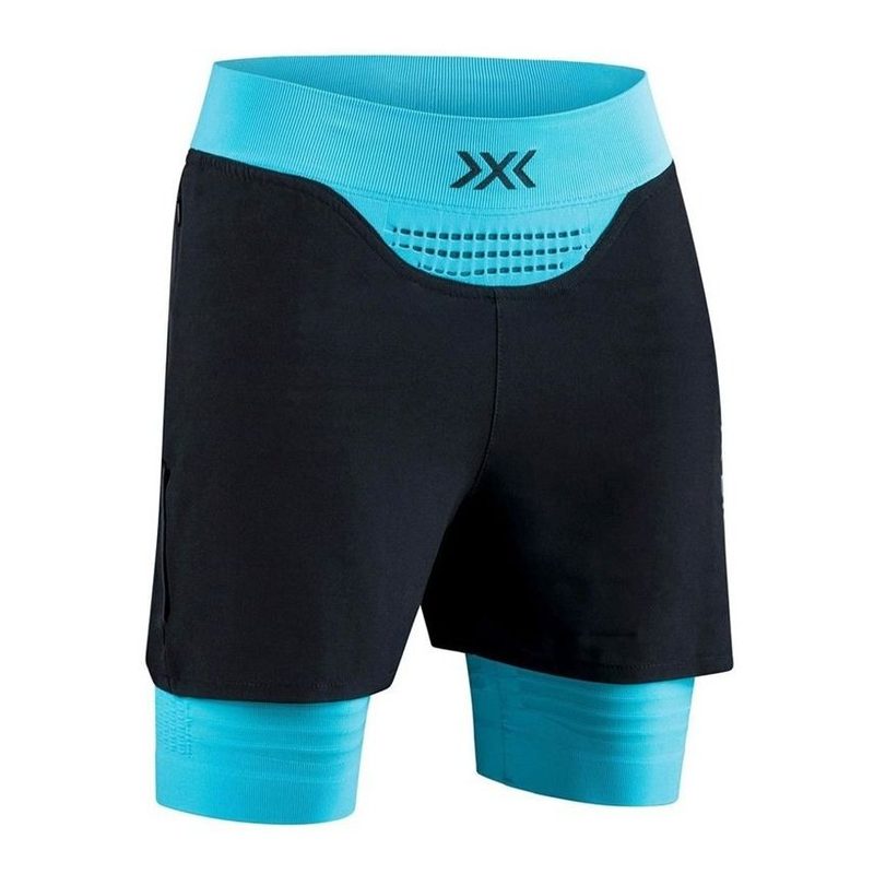 Термошорты женские X-Bionic Effektor 4D Run Shorts, цвет: Black/Effektor Turquoise