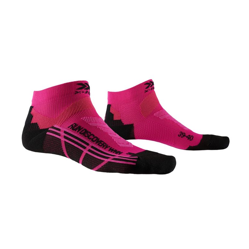 Термоноски женские X-Socks Run Discovery 4.0, цвет: Flamingo Pink/Opal Black