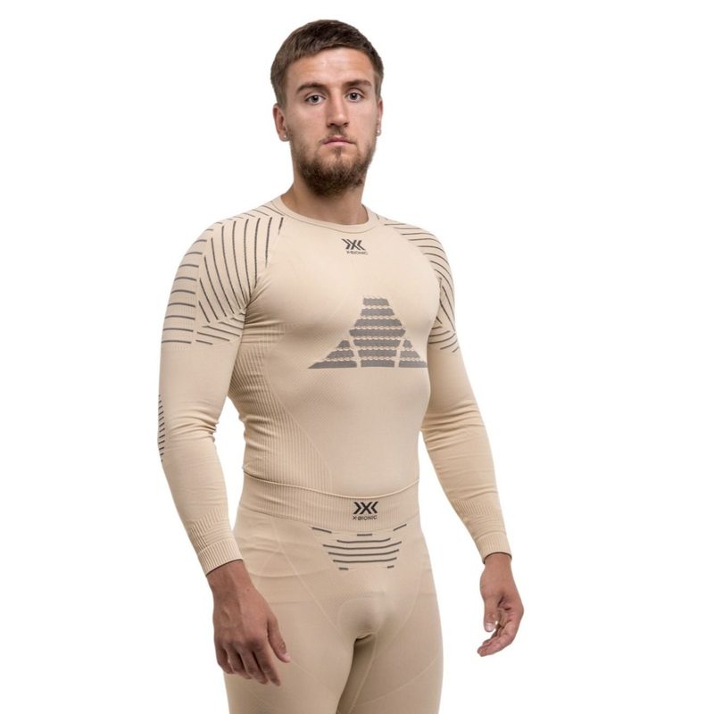 Термокофта X-Bionic Invent 4.0 Shirt Round Neck Lg SL, цвет: Desert/Anthracite