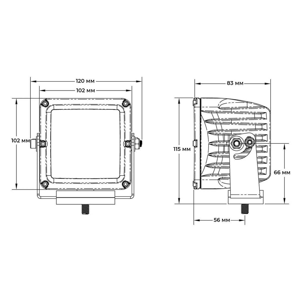 Фары RIGID D-XL Серия PRO (9 светодиодов) - Дальний свет (пара) — фото 2