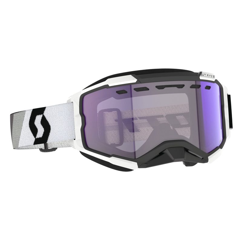 Очки SCOTT Fury LS Snow Cross, цвет: Premium Black/White/Light Sensitive Blue
