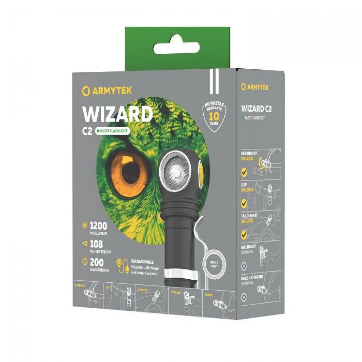 Мультифонарь светодиодный Armytek Wizard C2 Magnet USB+18650 — фото 5
