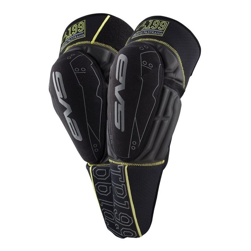 Наколенники EVS TP199 Travis Pastrana, цвет: Black/Hi-Vis Yellow